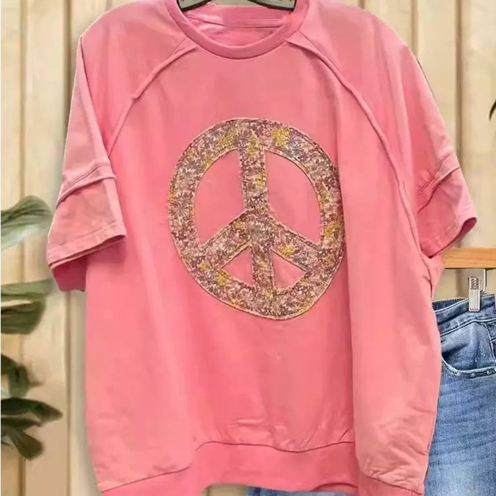 Pink Floral Peace Top